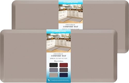 Miniatura 144 de HappyTrends Tapete de cocina [2 piezas] acolchado, cómodo, antifatiga, impermeable, antideslizante, tapete de espuma ergonómica gruesa y perfecta