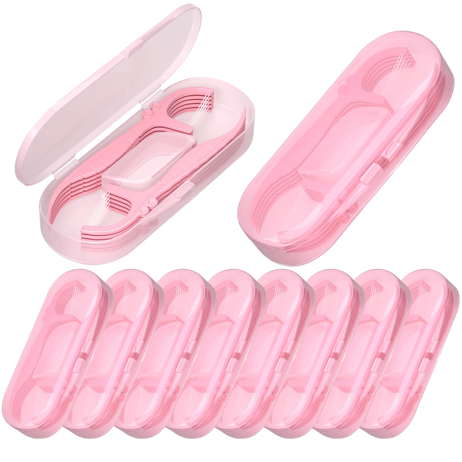 10 Packs Twin-line Travel Dental Floss Pick Case Holder Come with 100pcs Premium BAIDENTAL Toothpick Flossers Dental Picks