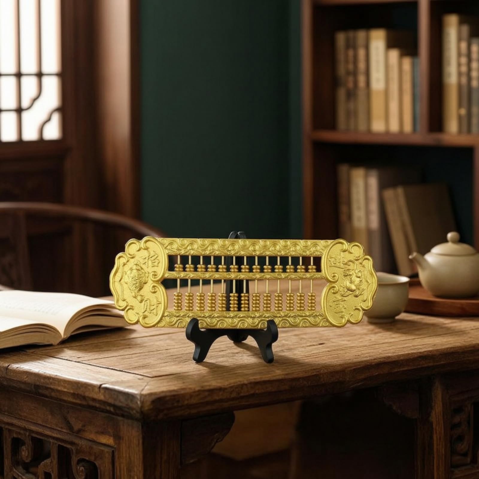MagiDeal Boulier en Laiton avec Finition Dorée et Reliefs pour Bureau Salon et Support Présentation