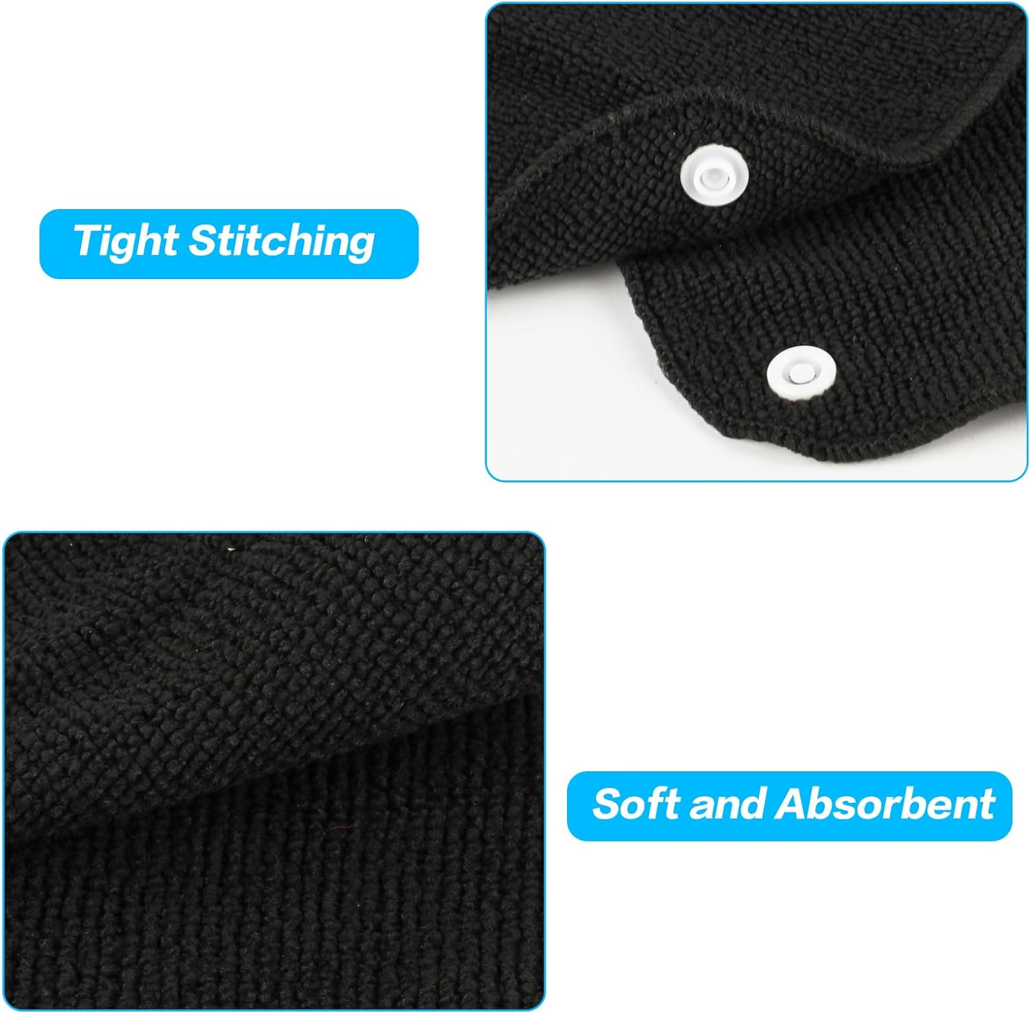 5 Pcs Hard Hat Sweatbands, Hard Hat Liners Sweat Bands Washable, Reusable Cotton Black Hardhat Sweatband Liners Snap-on Sweat Pads Replacement for Helmet Accessories