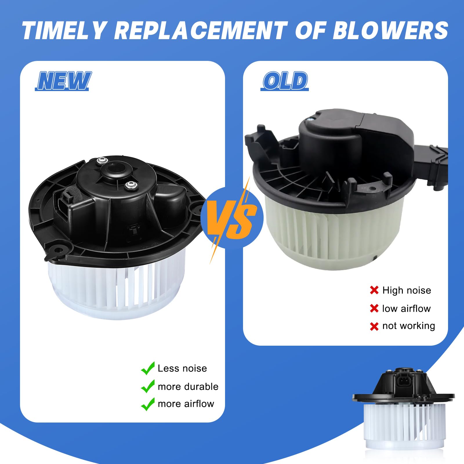 Rear AC Heater Blower Motor - Compatible With Chevy, GMC