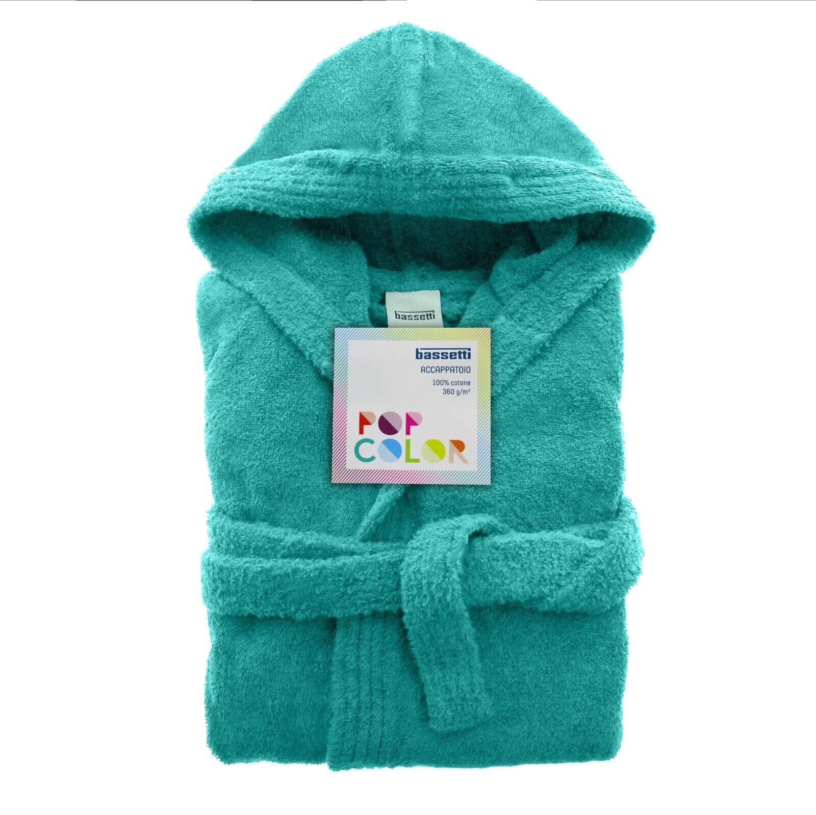 Bassetti Accappatoio Bambino Bambina in Spugna | Accappatoio Bimba Bimbo con Cappuccio 100% Cotone (Giada VK, 10/12 Anni)