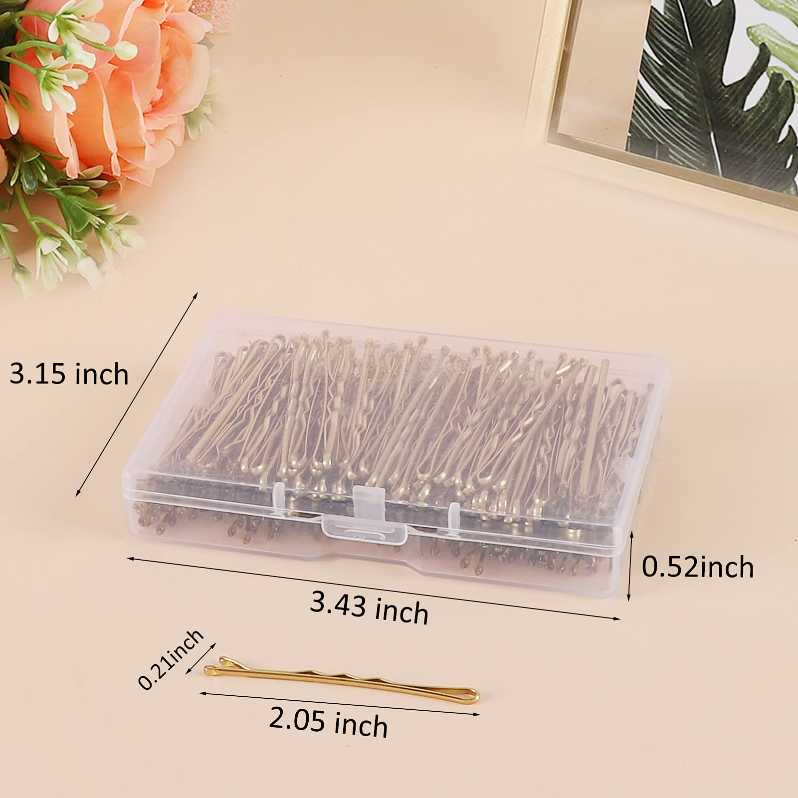 Laicky Horquillas, 200 unidades pasadores de pelo horquillas con caja para mujeres dama niñas niñospasador de pelo Invisible Ola para el cabello Accesorios para el cabello a granel (Rubio,5CM)