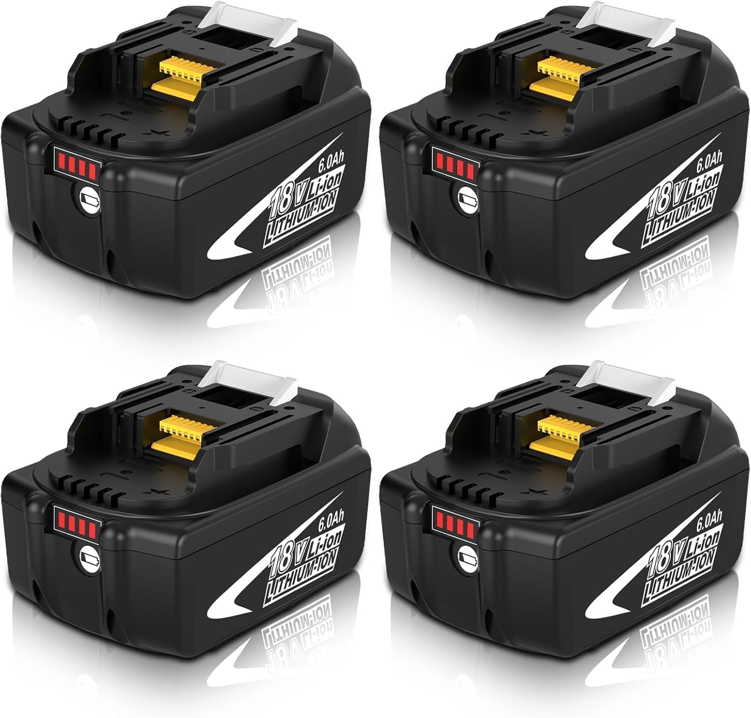 4 Pack 6.0Ah BL1860B Battery Replacement for Makita 18V