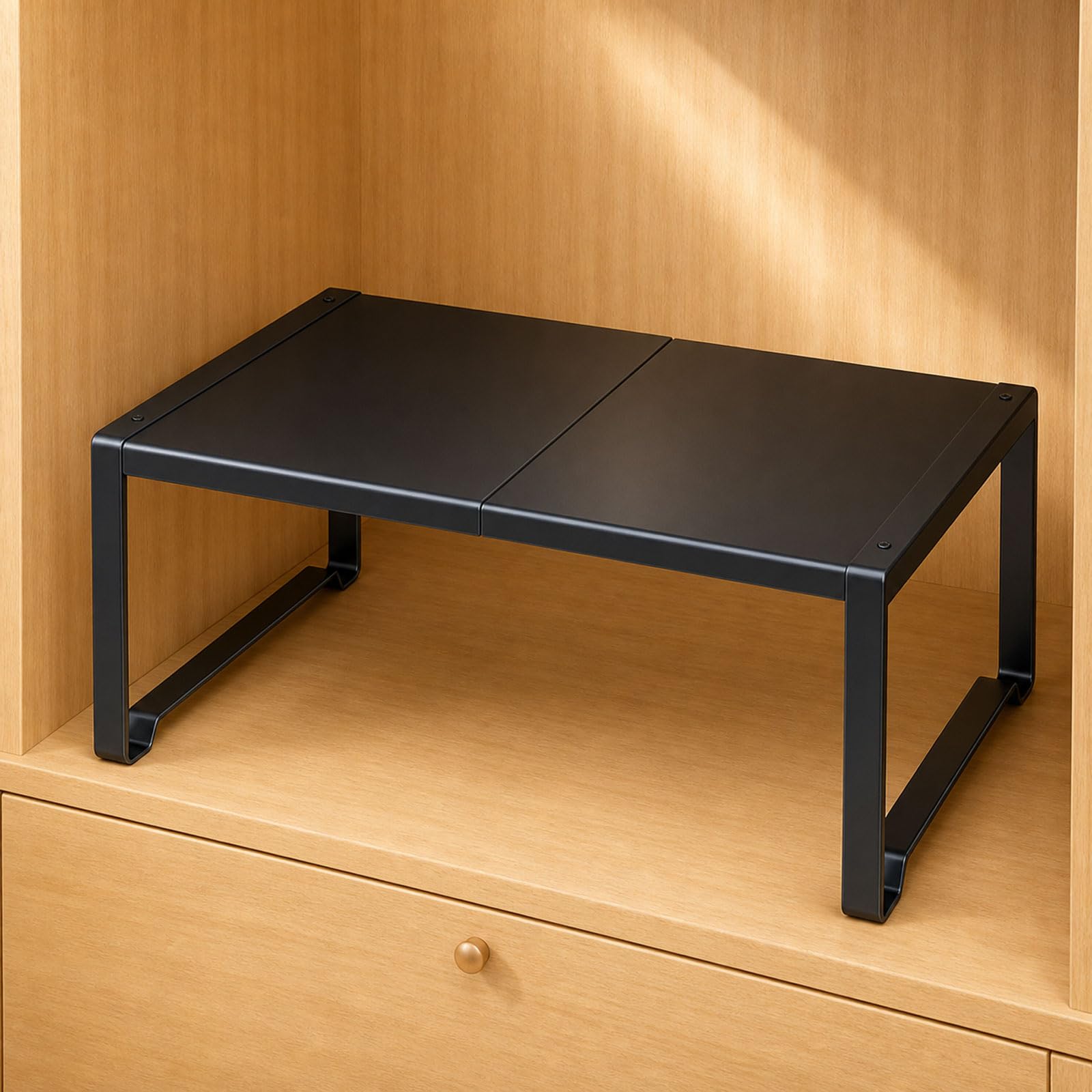 Estante telescópico ajustable para armario y organizador metálico de cocina