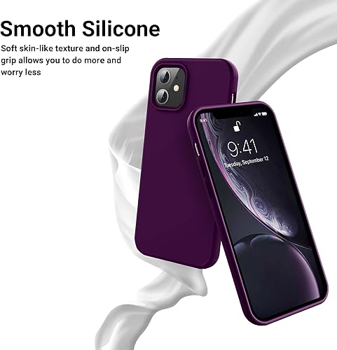 Miniatura 3 de OTOFLY - Funda compatible con iPhone 12 y 12 Pro de 6.1 pulgadas (2020), serie Silky Soft Touch, goma de silicona líquida suave prémium, protectora