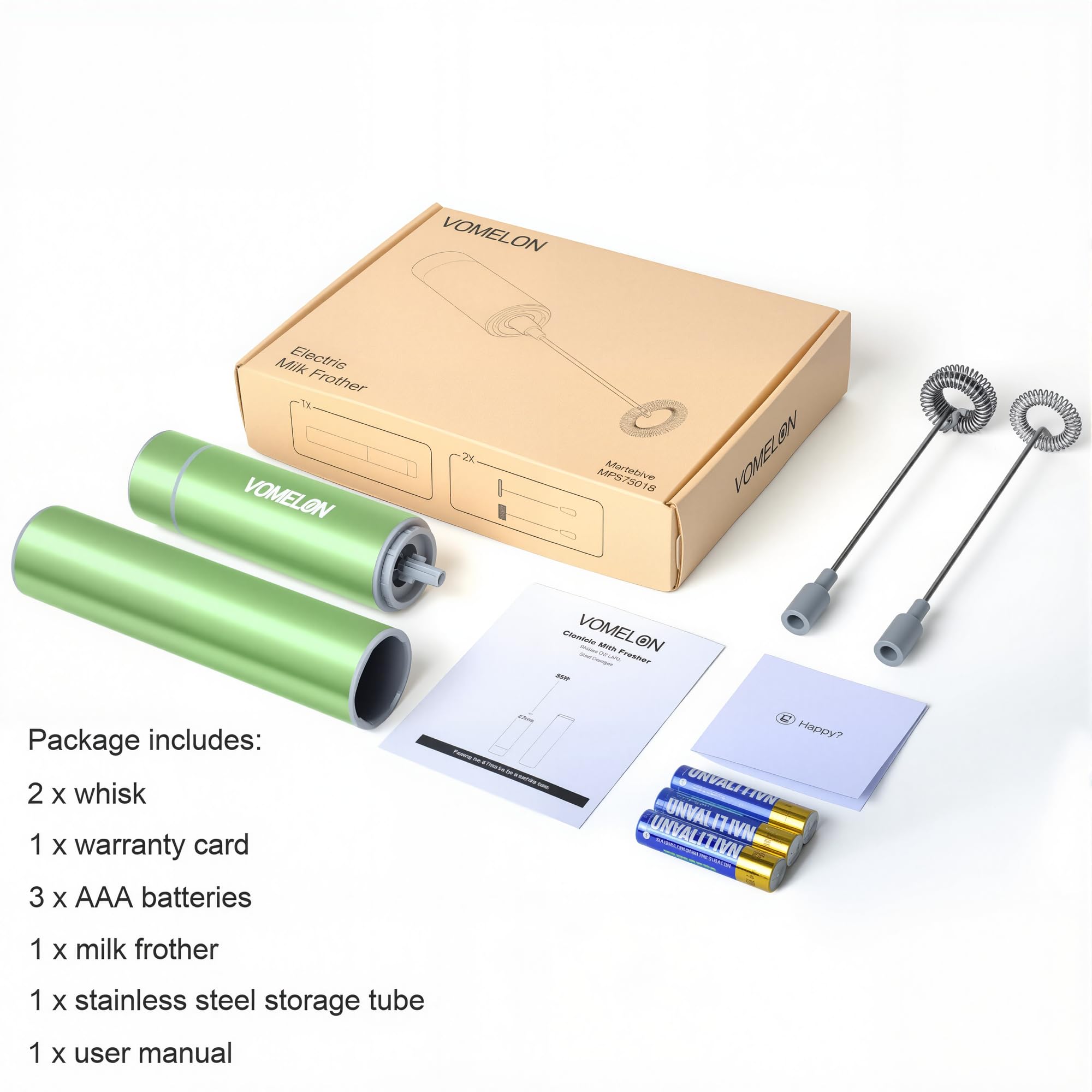 Espumador eléctrico de leche de mano, mezclador de bebidas de café de viaje, baterías incluidas, batidor de acero inoxidable 304 para capuchino con leche, café a prueba de balas, chocolate caliente,