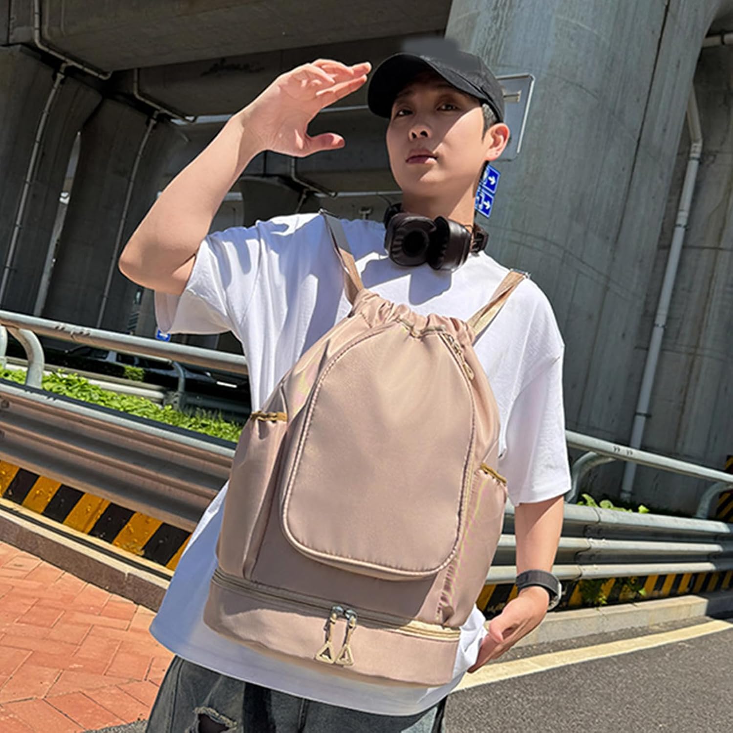 Basketball Backpacks Sports Gym Bag with Dry Wet Separation Fitness Bag Large Capacity Tennis Bag Drawstring Backpacks