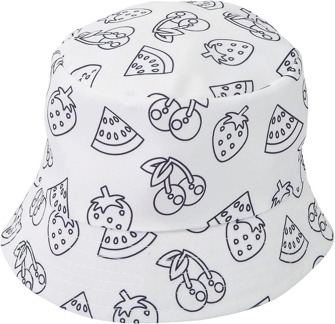 Fun Express 22" Kids Color Your Own Fruit Print Bucket Hats - 12 Pieces