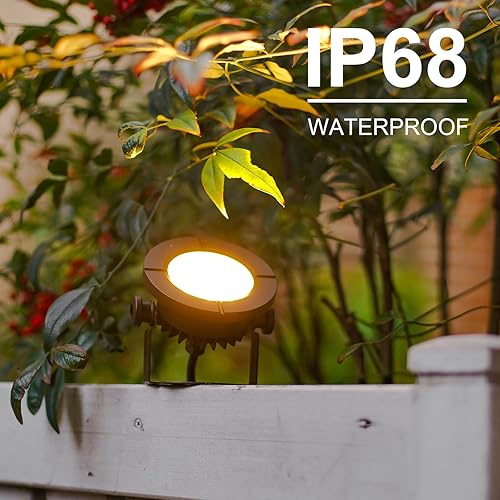 Miniatura 3 de GOODSMANN Luces de estanque de bajo voltaje para exteriores, foco LED sumergible bajo el agua, luces sumergibles 2PK 6W 580 lúmenes 3000K IP68 con