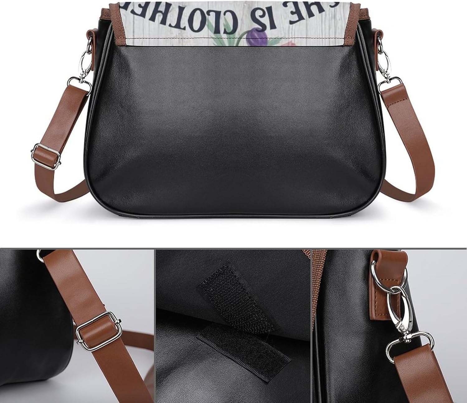 She Is Clothed in Strength And Dignity Proverbs 31 25Women's Faux Leather Crossbody Bag, Waterproof Wrinkle-Resistant Shoulder Bag with Detachable Strap, Large Capacity Casual Handbag, Fashion Daily P