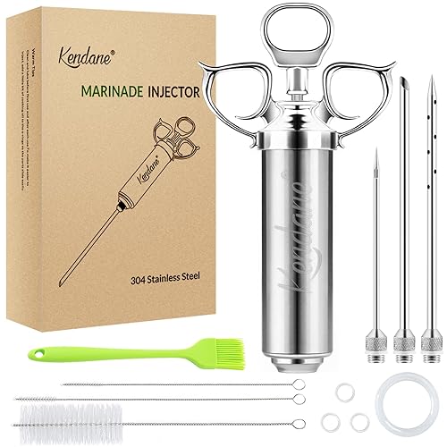 Meat Injector Syringe 2-oz Marinade Flavor Barrel 304 Stainless Steel