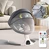 Adjustable Height Baby Swings for Infants to Toddler-Electric Bluetooth Infant Swing, Rocker with 5 Speeds, 5-Point Harness,3 Seat Positions,12 Preset Lullabies (Grey)