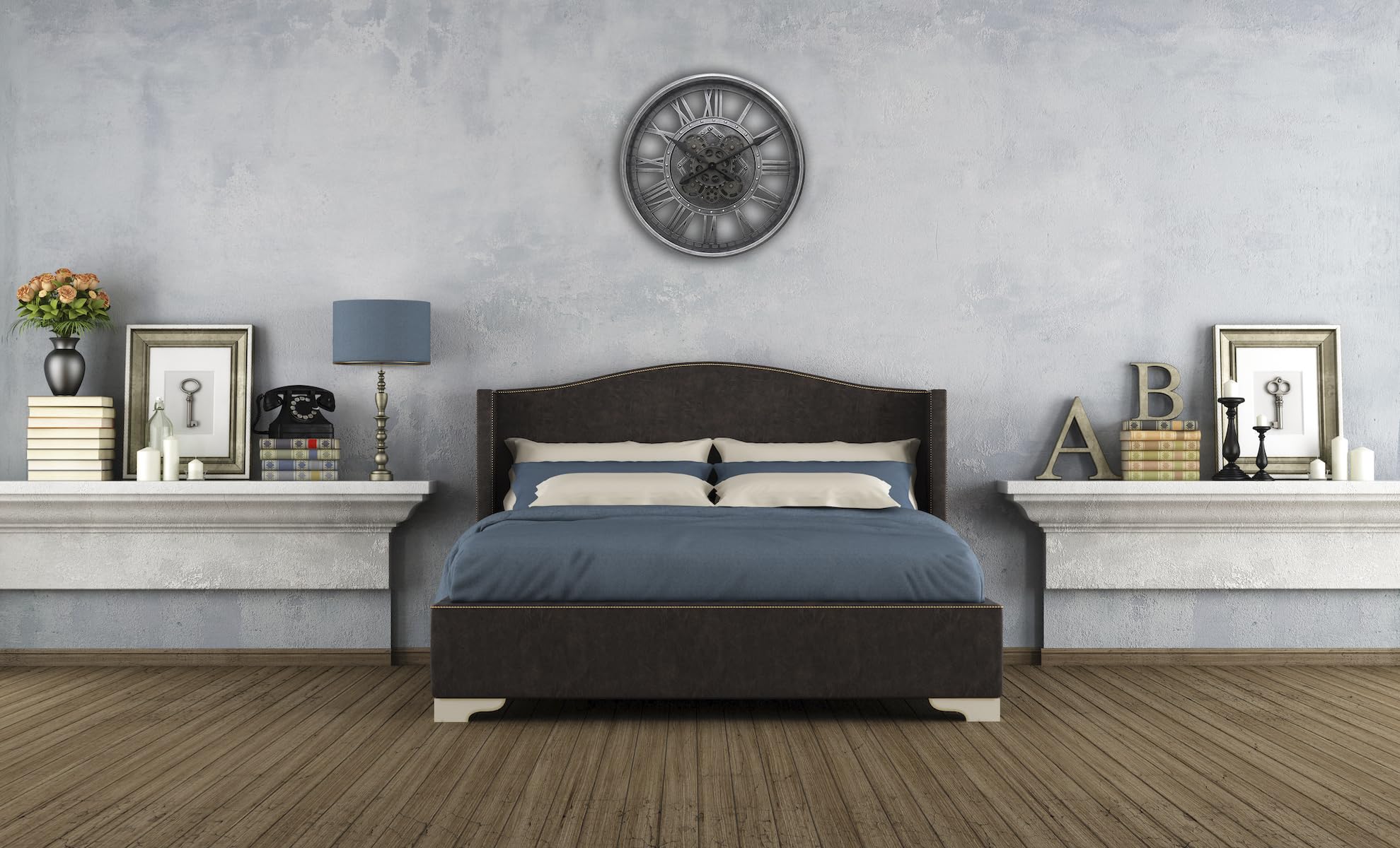 techno line WT1585 - Reloj de Pared Industrial rústico XXL, 50,5 cm