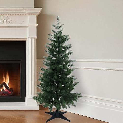 Miniatura 93 de Pequeño árbol de Navidad artificial de 4 pies para decoración de la casa de Halloween, color plateado Plata