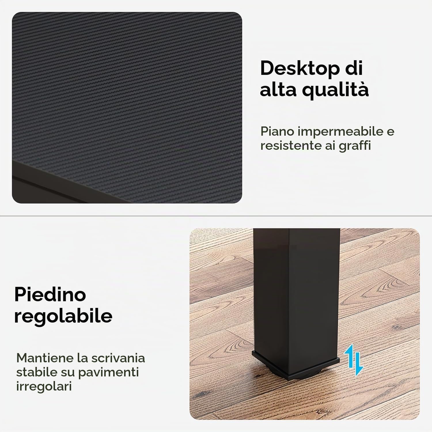 Lailang 200cm Scrivania Computer, Workstation, Scrivania Per Due Persone, Tavolo Legno, Scrivania Pc Gaming, 200 x 70 x 75 cm, Nero