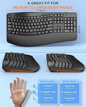 mgilejorge　4点 シルヴィア、jie2点、lowbeatNo,9 Amazon.com: EDJO Ergonomic Wireless Keyboard for Large Hands