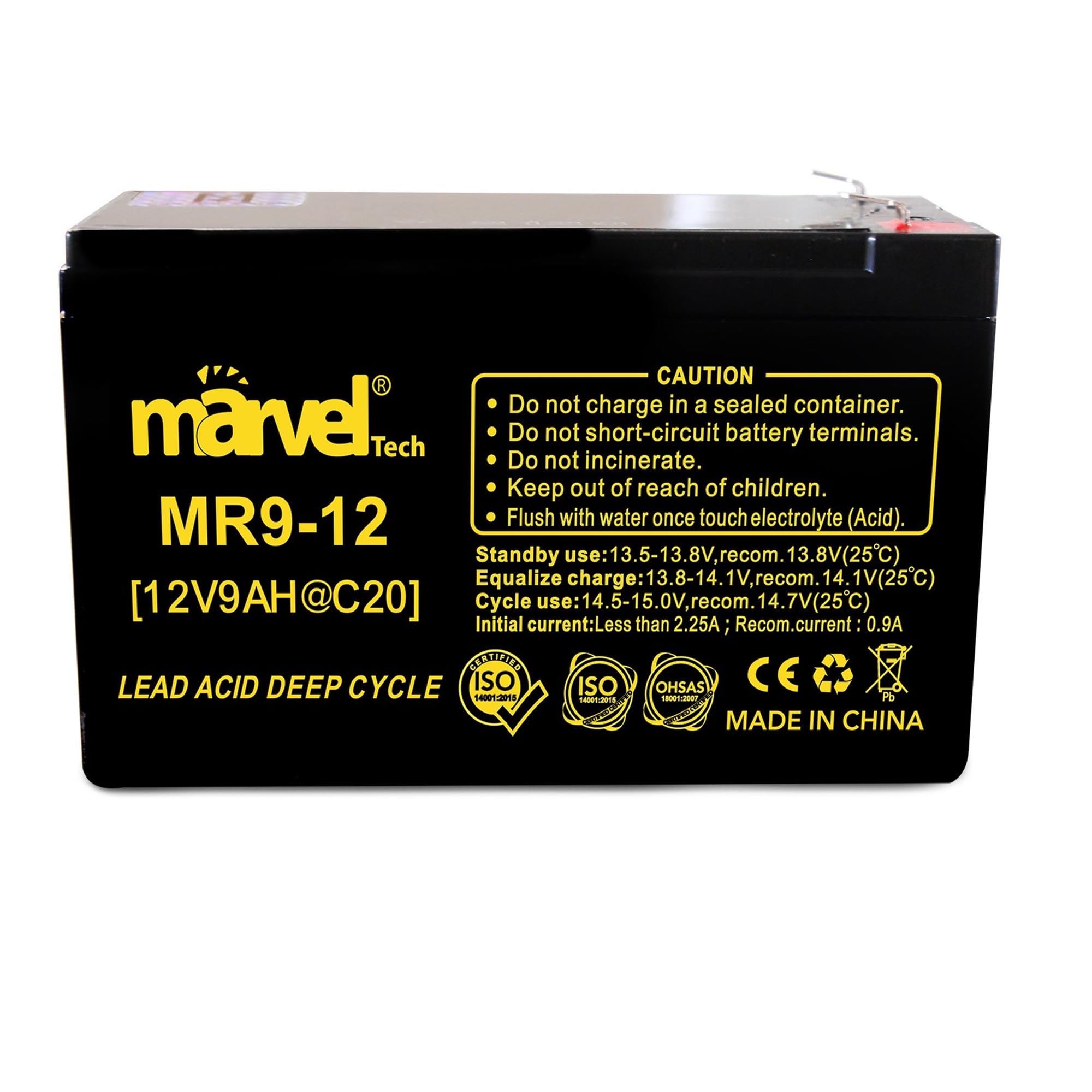 Marvel Tech Rechargeable Lead Acid Battery 12V 9AH