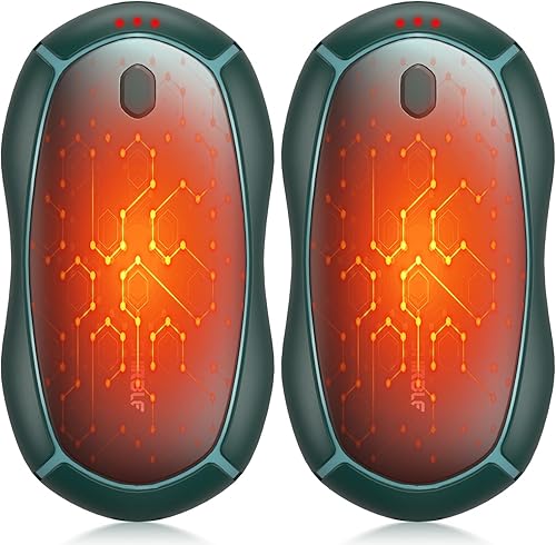 Hand Warmers Rechargeable 2 Pack - 15Hrs Long Heating Rechargeable Heater, Reusable Handwarmers, Portable Pocket Electric Hand Warmer Use As Winter