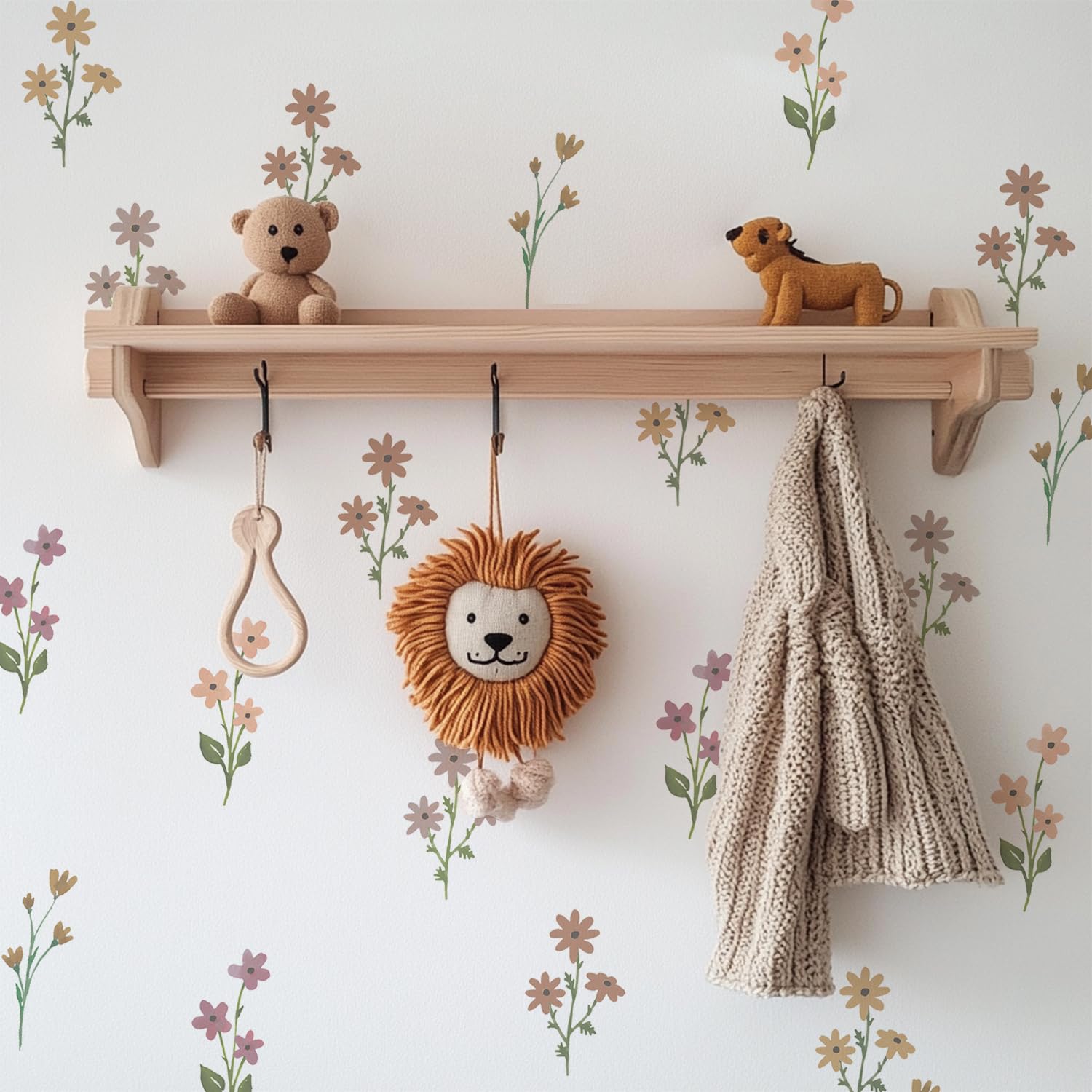 Neukids Scandinavian Flowers Children's Wall Sticker Girls Wall Decals Nursery Stickers for Kids Livingroom Kindergarten Window Girl Bedroom Decor