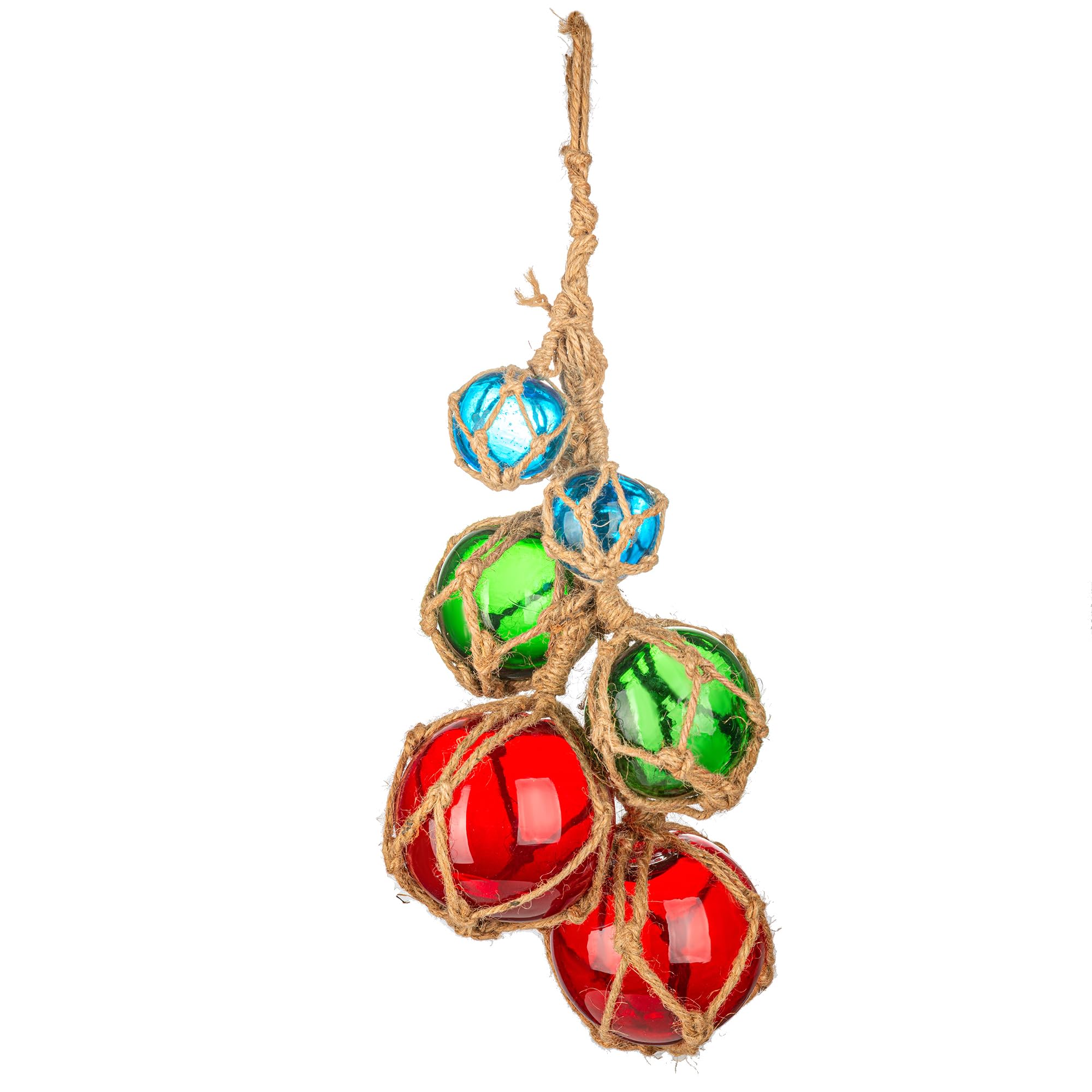 Decorative Glass Balls Fishing Float Balls Coastal Beach Home Decor Ornaments Glass Fishing Buoy Nautical Decorations - Strand of 6