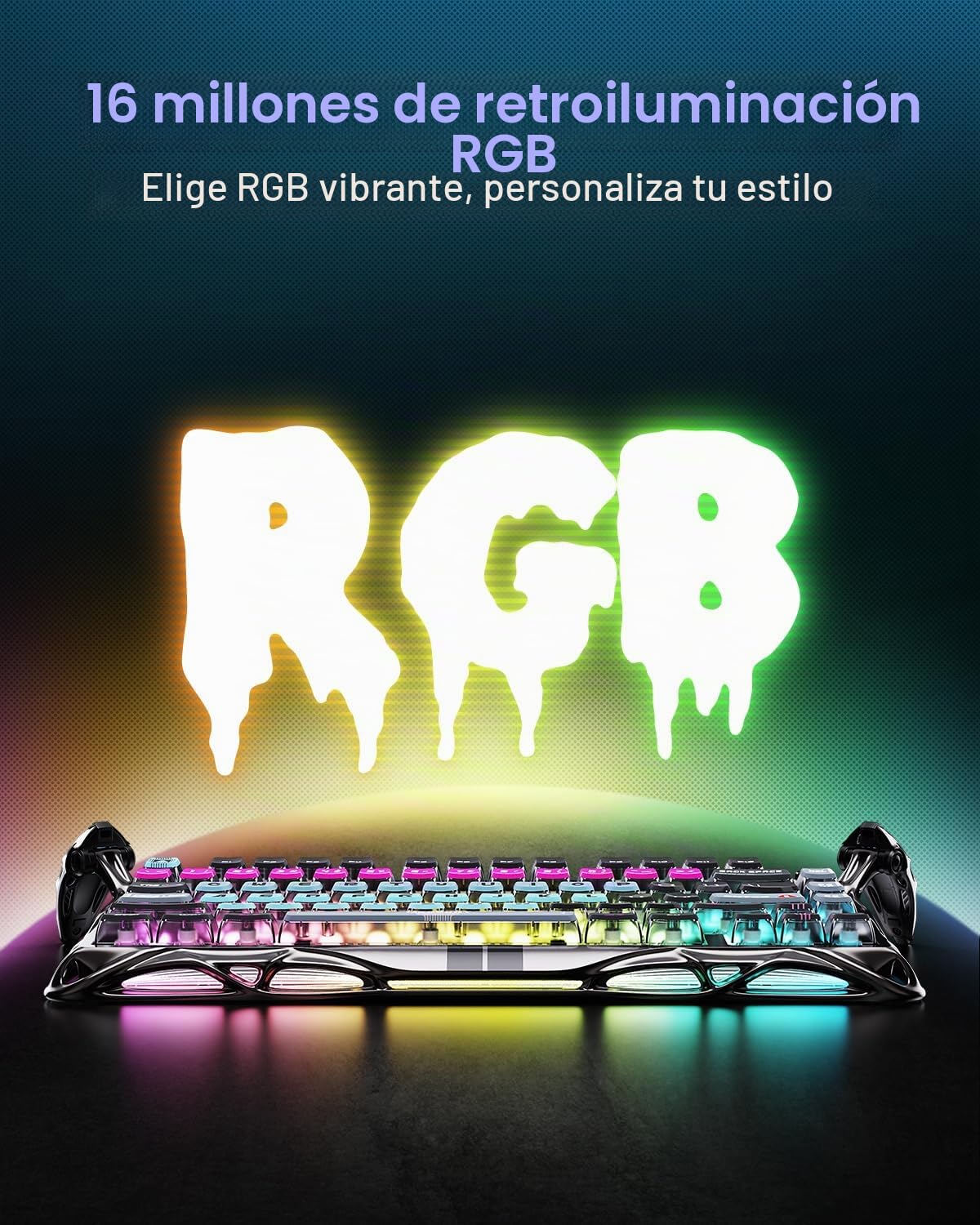GravaStar Mercury V75 HE Teclado Gaming, Polling 8KHz, Escaneo 32K, Precisión RT 0,01mm, Teclado Hall Effect 75% RGB con Interruptores Magnéticos, Punto de Actuación Ajustable (Cyberblack)