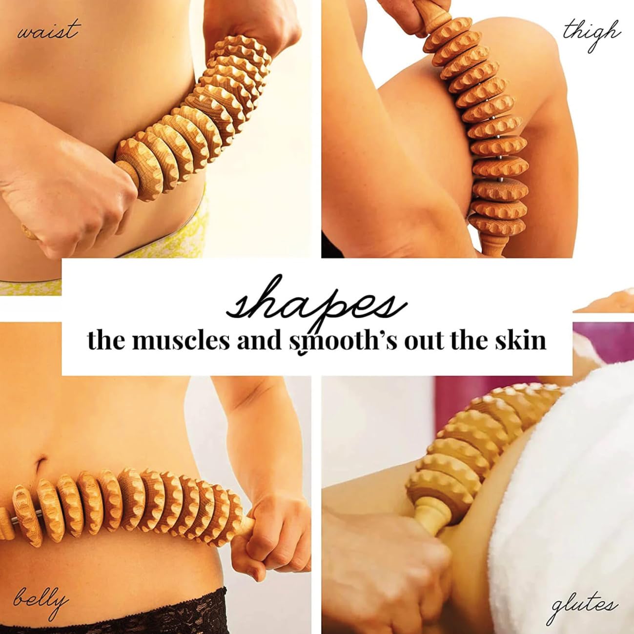 tuuli Accessories Maderoterapia, set massaggiatore per schiena, rullo di cellulite, dispositivo di drenaggio linfatico, tazza svedese