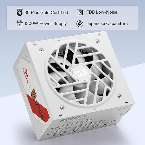 Miniatura 54 de Redragon Fuente de alimentación RGPS-850W 80+ Gold de 850 vatios con ATX 3.1 y PCIe 5.1 totalmente modular, cable de 12VHPWR incluido, condensadores