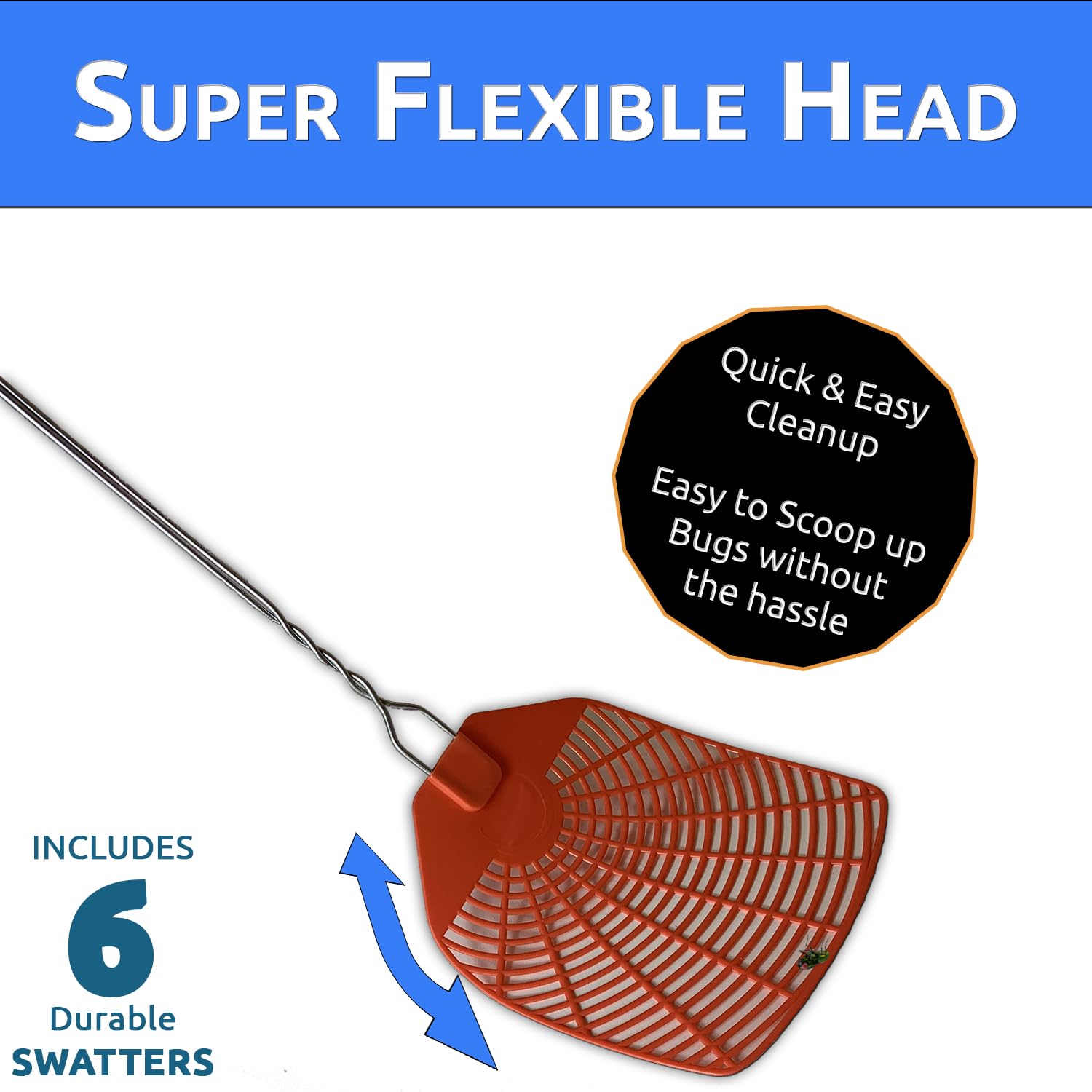6 Pack Premium Fly Swatters - Indoor & Outdoor -5