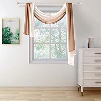 Vista 12 de NAPEARL Cenefa de Bufanda Ombré para Ventana, Cenefa Romántica de Voile Degradado para Telón de Fondo de Ceremonia, Arco de Boda, Dormitorio