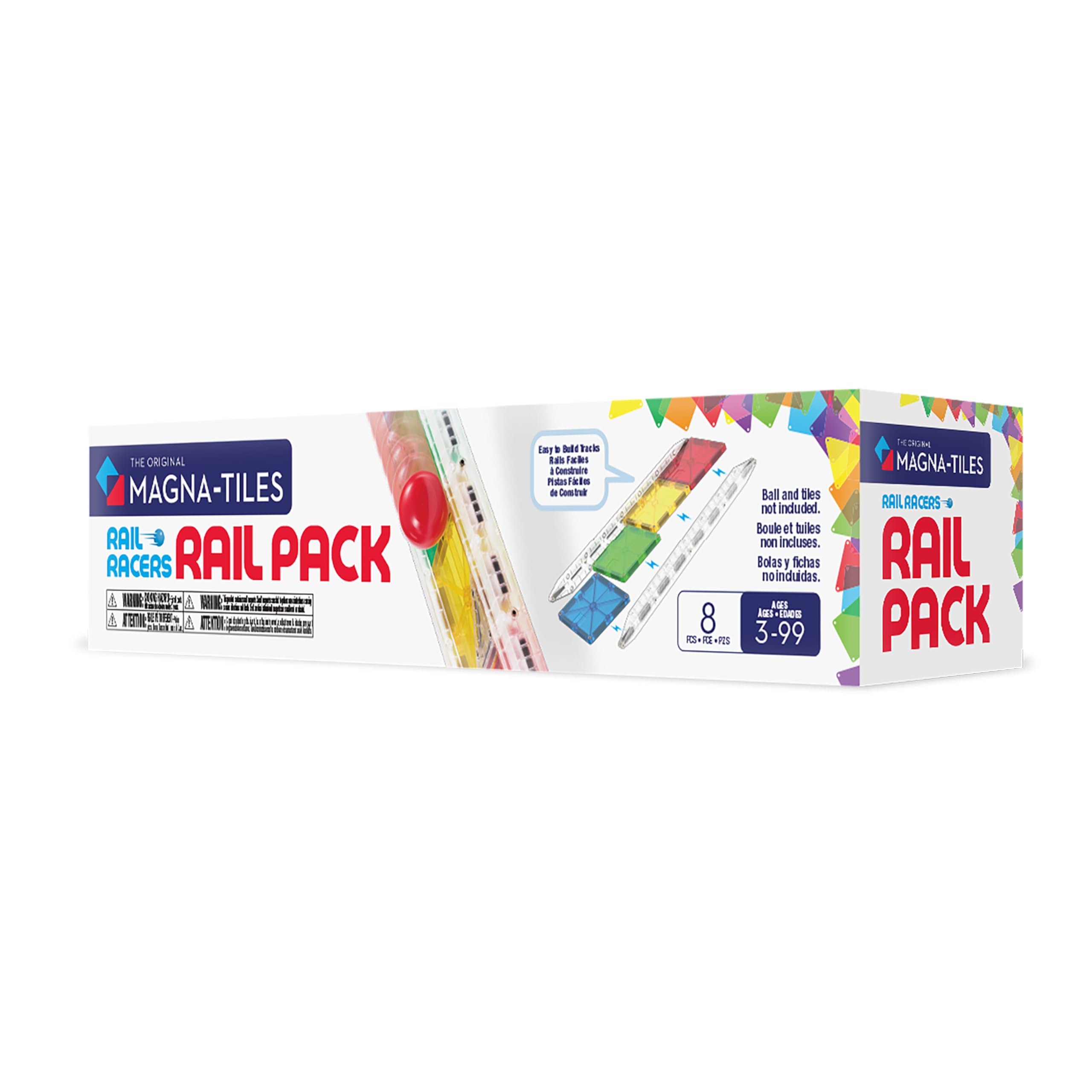 Magna-Tiles Rail Racers Rail Pack Magnetic Construction Set, The Original Magnetic Building Brand