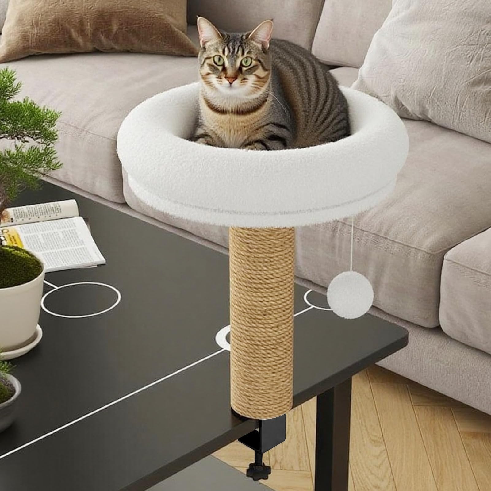 Lit pour chat pivotant à 360° résistant aux rayures - Hamac pour