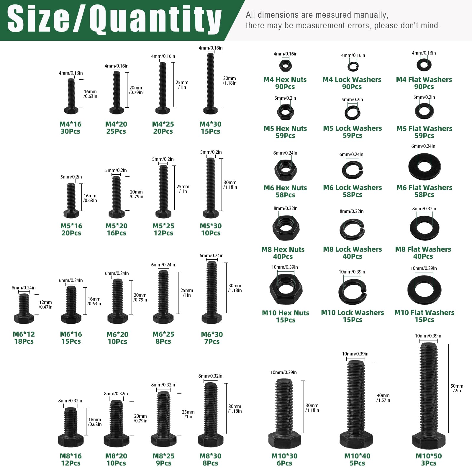 Keadic 1045Pcs Grade 8.8 Metric Bolt Assortment Heavy Duty Bolts and Nuts Kit - Image 2