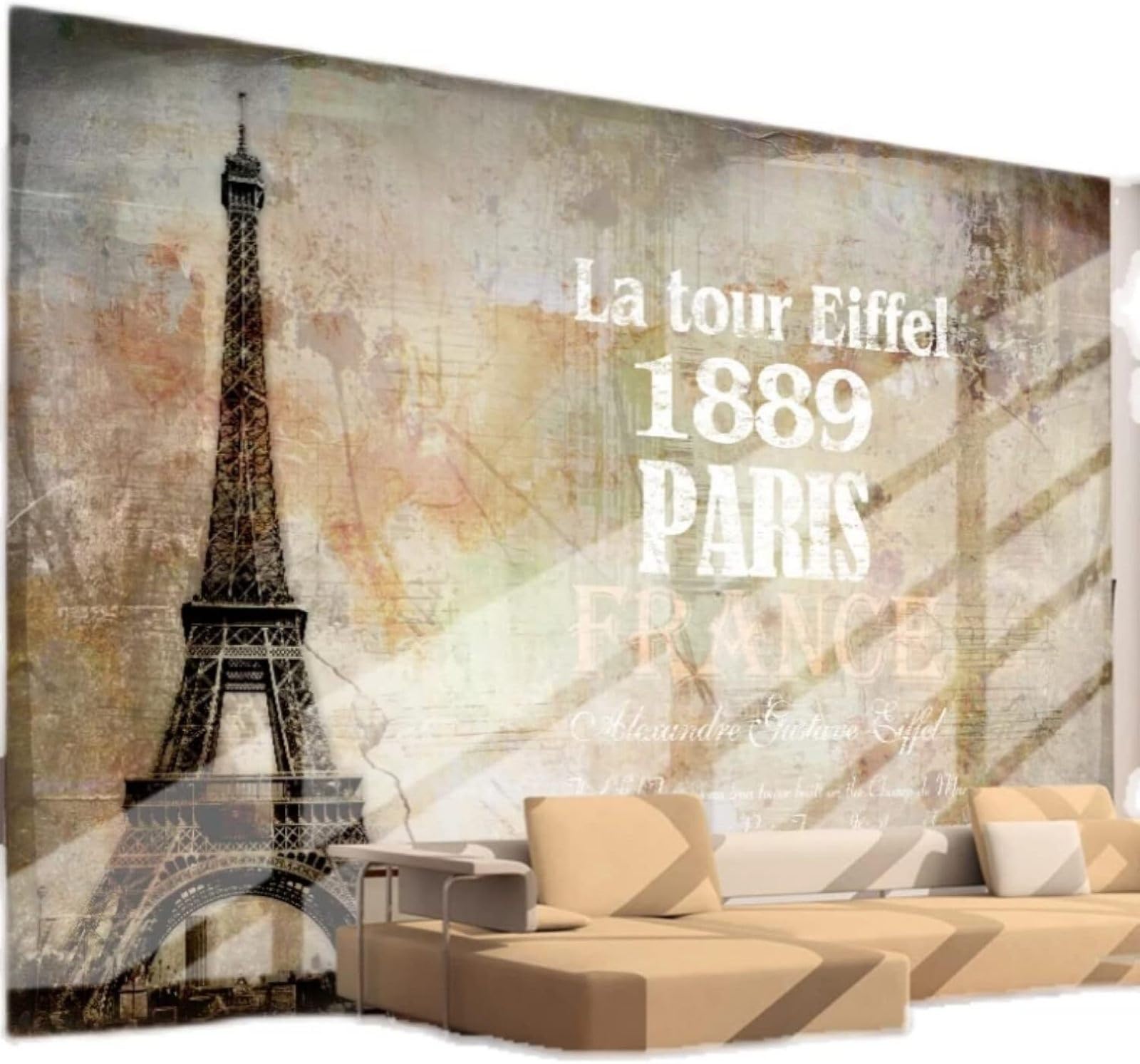 Xlming 250Cm×170Cm(B×H) Retro Nostalgic Hand Drawn Architecture Art 3D Wallpaper Luxury Home Dining Decor Paste Sofa Living Room The Wall For Bedroom Mural-250Cm×170Cm