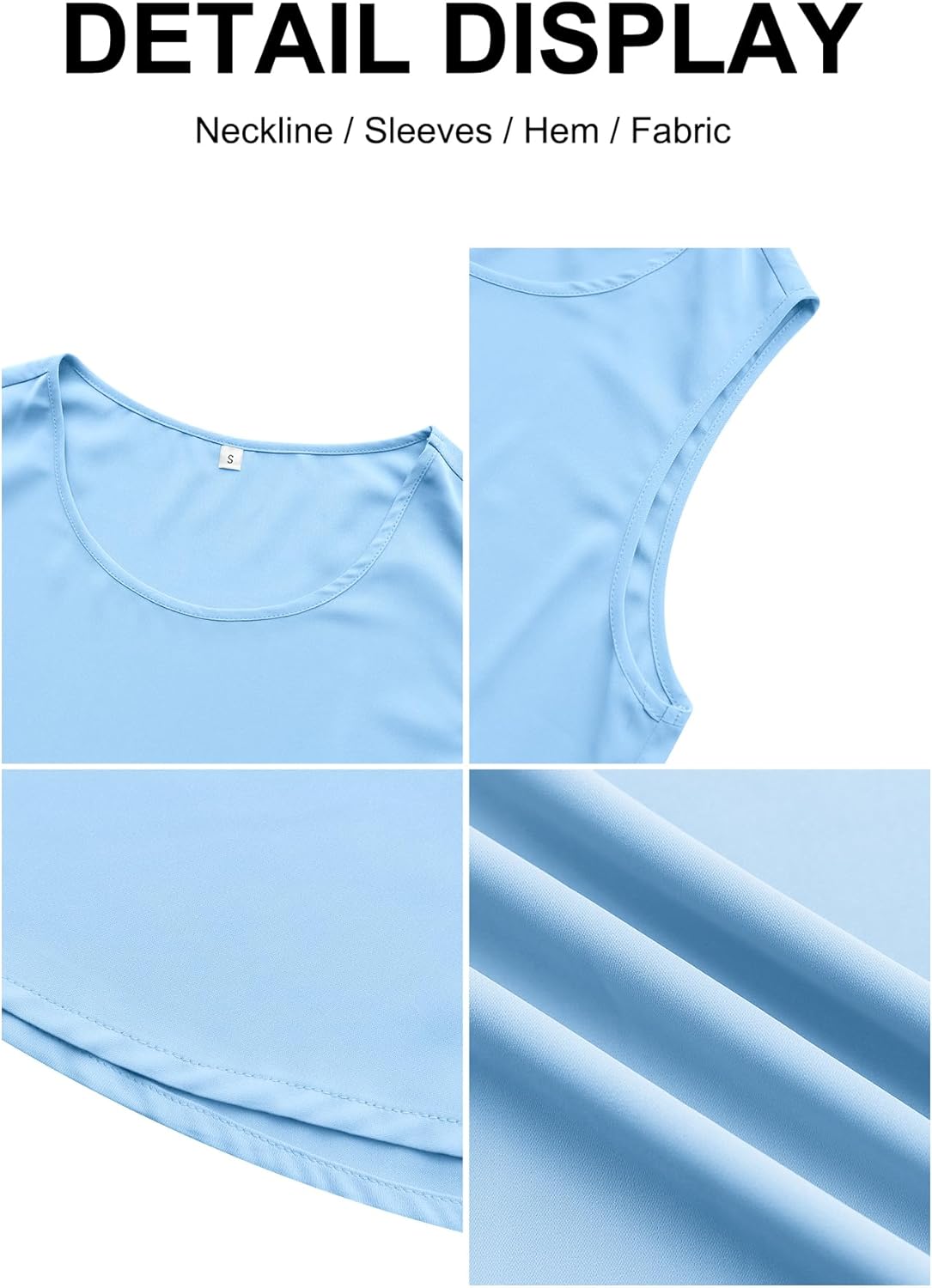 Women's Sleeveless Chiffon Tank Top Business Casual Blouse Tunic Top - Image 6