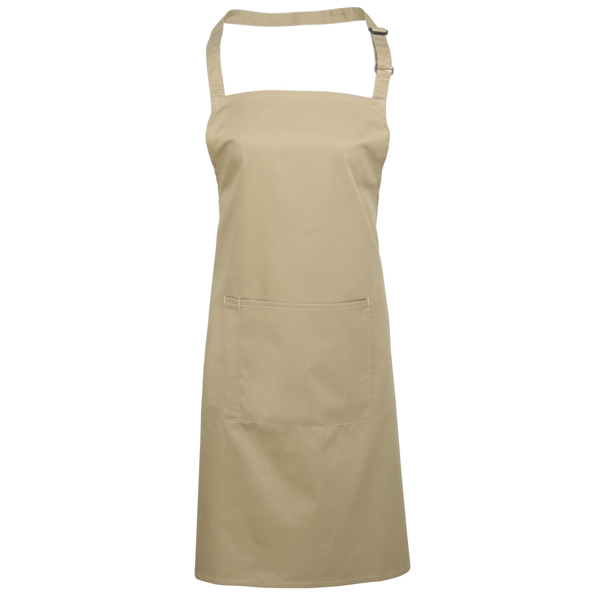 Premier Ladies/Womens Colours Bip Apron With Pocket/Workwear (One Size) (Khaki)