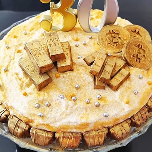 Miniatura 8 de Moldes de silicona dorados, decoración de pastel dorado, moldes de chocolate para fiesta de cumpleaños, decoración de cupcakes, arcilla polimérica