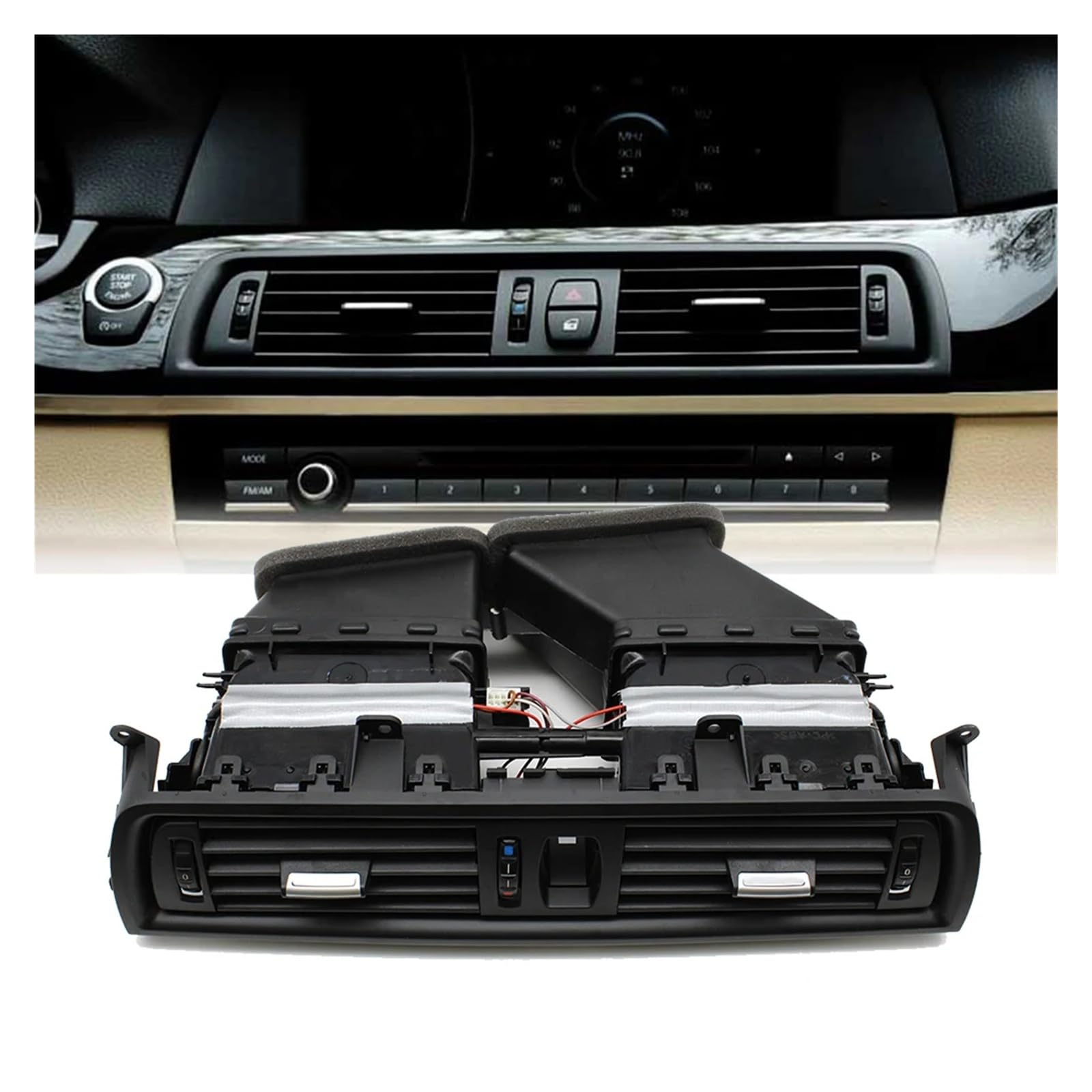Per BMW Serie 5 Per F10 Per F11 523 525 528 530 64229209136 Griglia Sfiato Condizionatore D'aria Centrale Anteriore Gruppo Uscita Presa D'aria Condizionata Auto(With Chrome)
