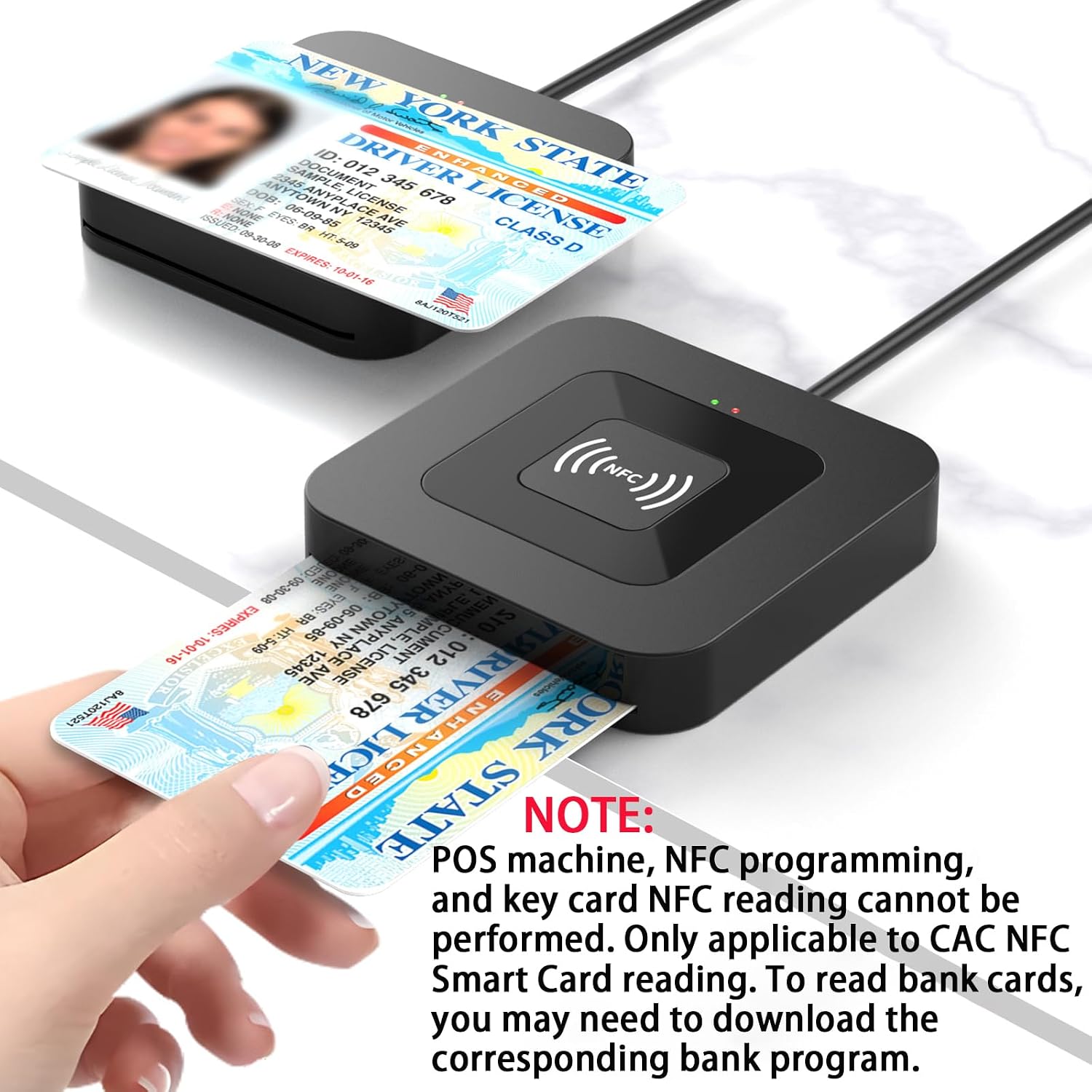 CAC NFC Smart Card Reader Military, Dual Interface USB DOD Military ID/IC Card Reader with Contactless NFC Tap-to-Read, USB C Adapter Compatible with Windows, Linux, MacOS