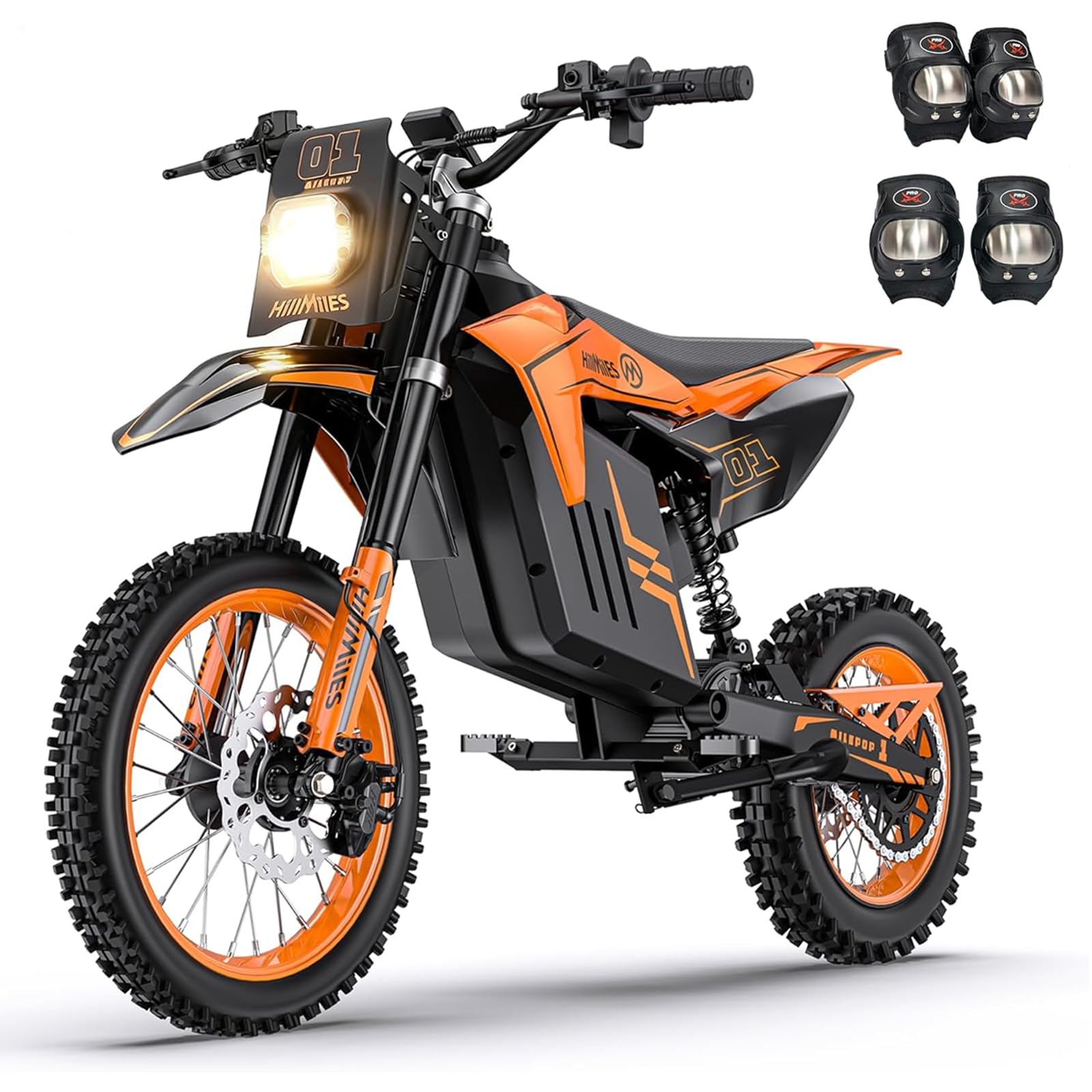 MilePop1 Elektromotorrad für Jugendliche und Erwachsene, elektrisches Motorrad mit 3000W Motor, 48V/25Ah Akku, 50 Km/h, bis zu 80km, mit hydraulischen Bremsen und Musik, Mini Motocross Motorrad für