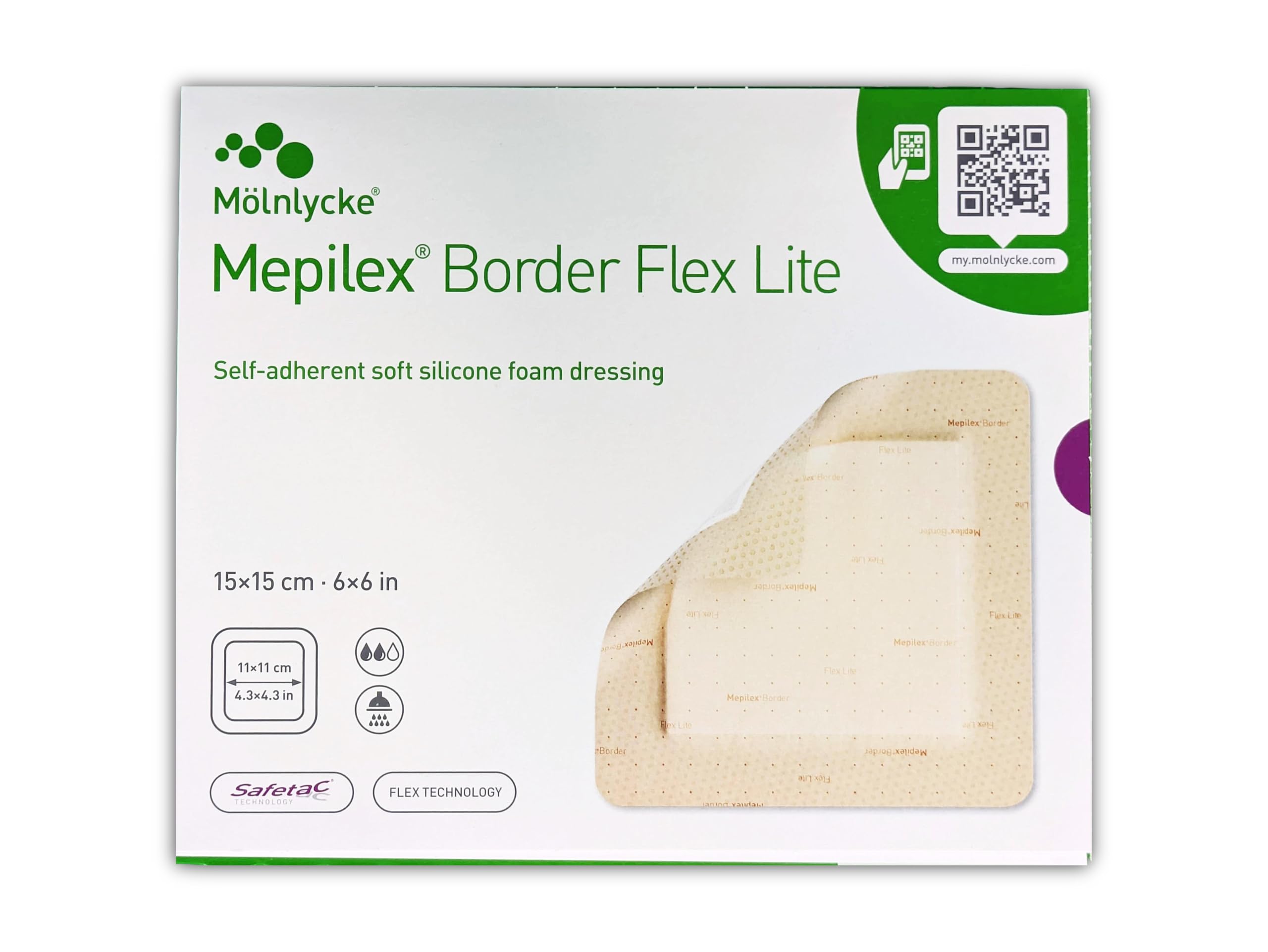 Mölnlycke Mepilex Border Flex Lite 15 x 15 cm, 5 unidades