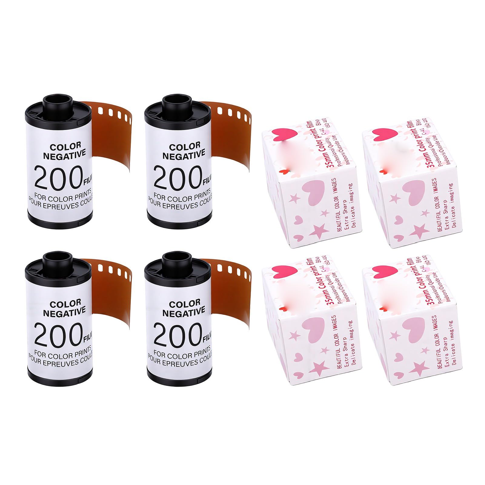 Denash 4 szt. Kolorowa Folia 35 Mm ISO200 C41 Kamera Kolorowa Rolka Filmu | Zrównoważona jakość Ekspozycji, Obsługa Uniwersalnych Formatów, łatwe Przetwarzanie C41 do Portretowej Fotografii