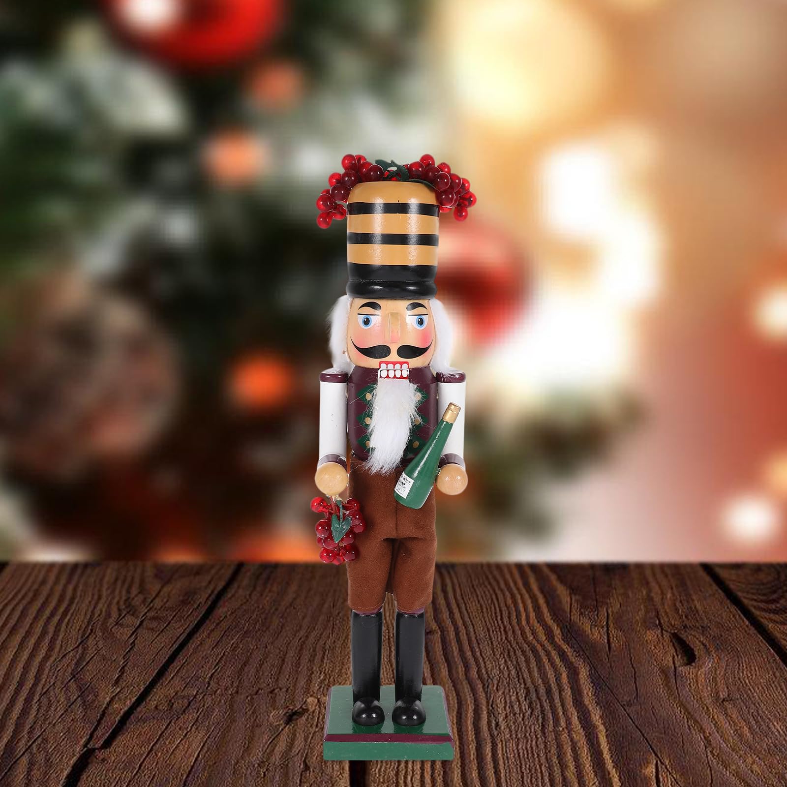VICASKY Nussknacker Figur aus Holz Weihnachts Dekoration Tischornament Nussknacker Bastelarbeit für Zuhause