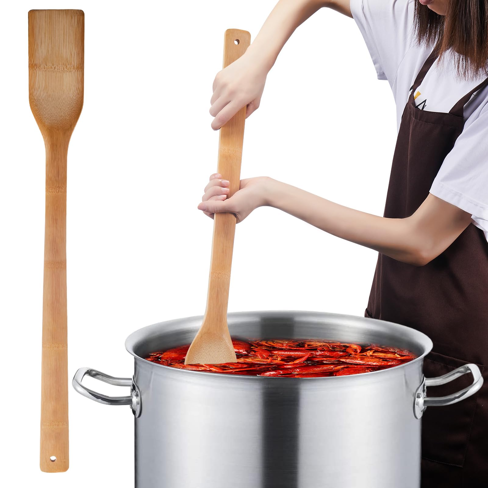 Amazon.com: 32 Inch Stirring Long Handle Bamboo Spoons Wooden Stir