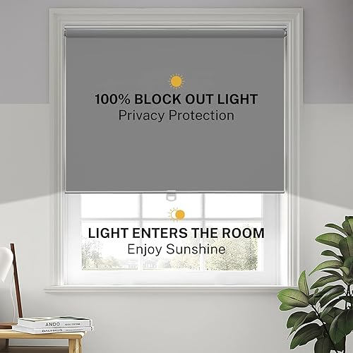 Miniatura 2 de MiLin Persianas enrollables sin cordones para ventanas del hogar, oscurecimiento de la habitación, impermeables, con aislamiento térmico, persianas