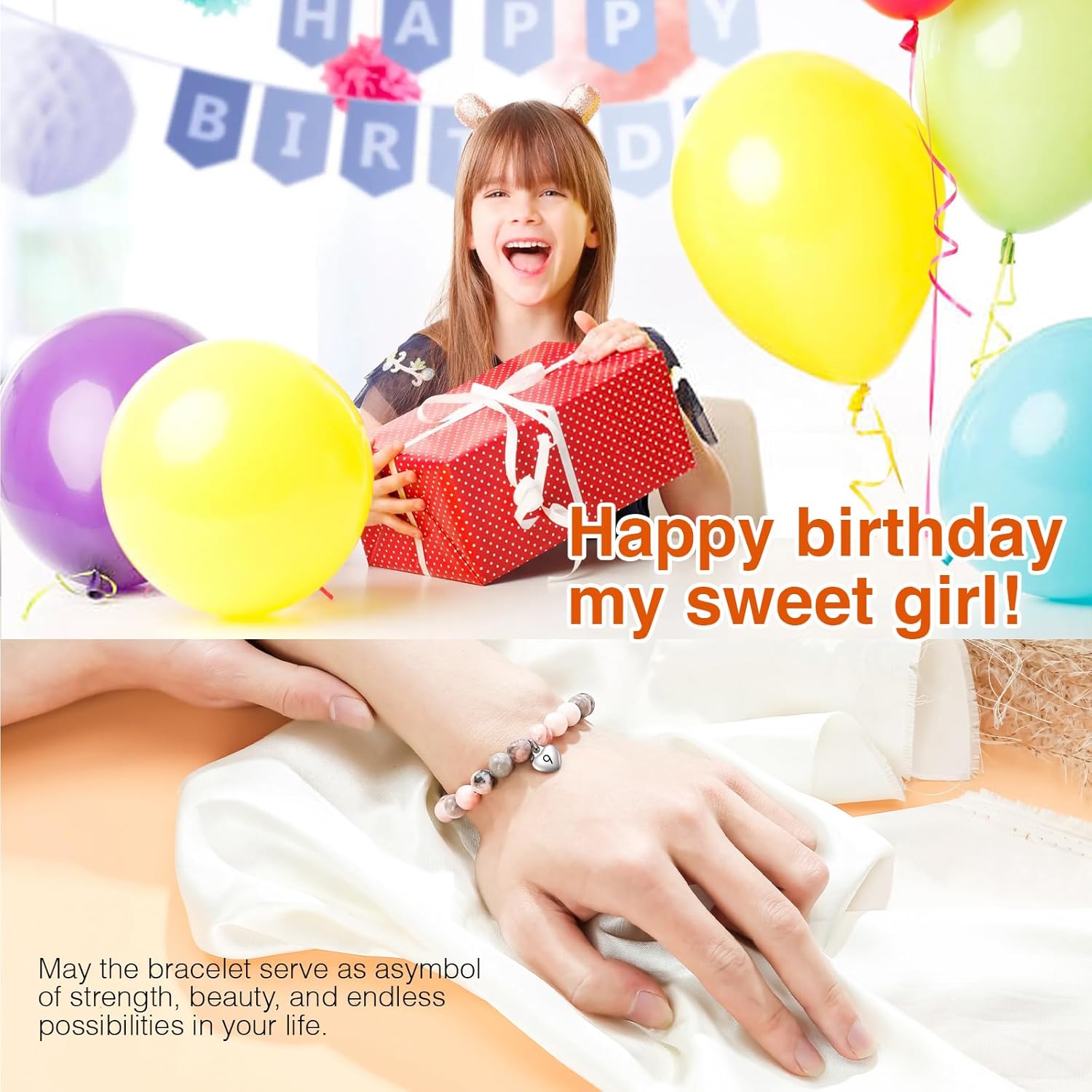 Chuchoter To My Daughter/Granddaughter/Niece Bracelet,Sweet Heart Natural Stone Beaded Bracelet For girl,Birthday Christmas Valentines Graduation Gifts for girl - Image 4