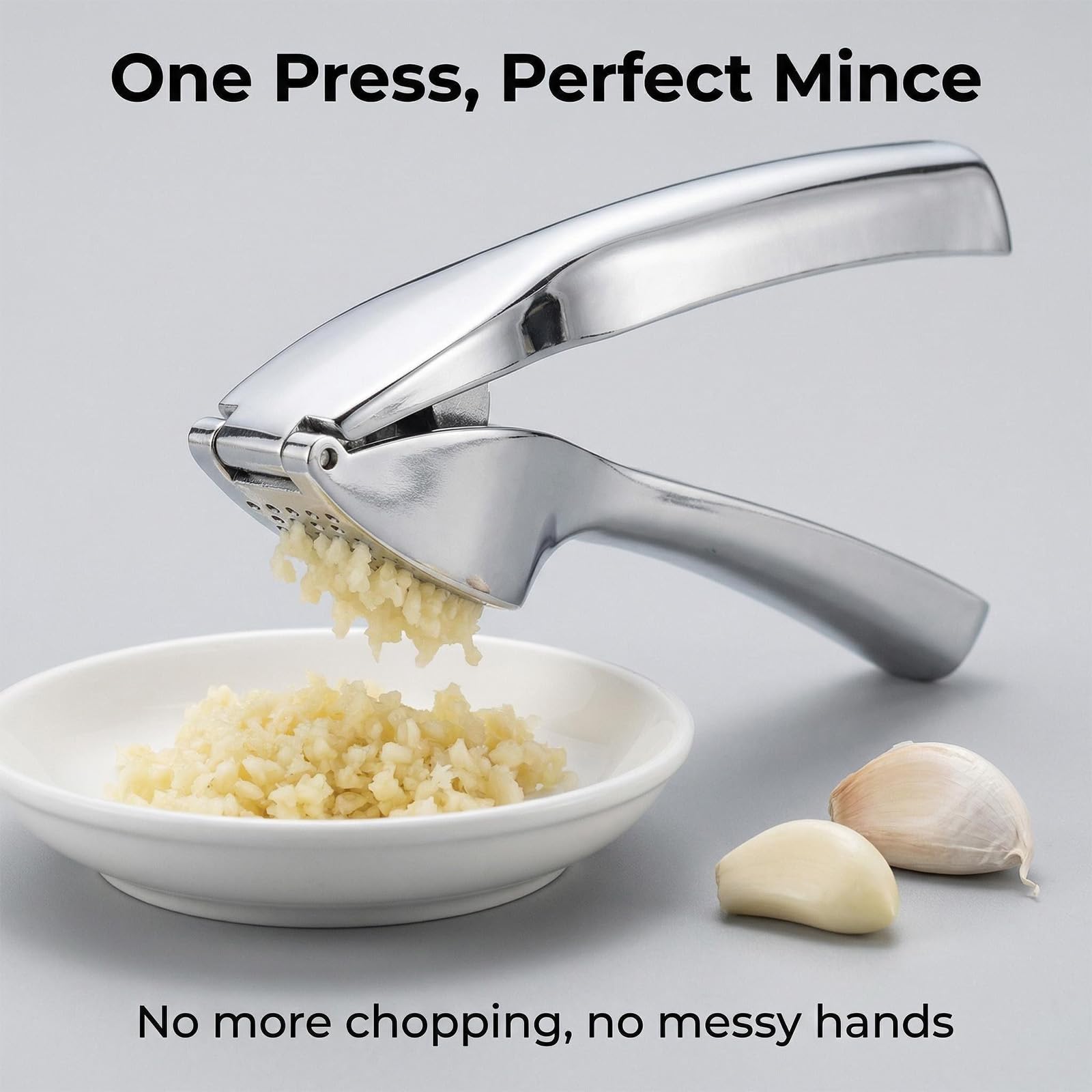 Presse Ail Premium Hachoir Robuste Et Durable Presse Ail Inox Professionnel Écrase Sans Effort Même Avec La Peau Acier Inoxydable Élégant Pour Toute Cuisine Moderne