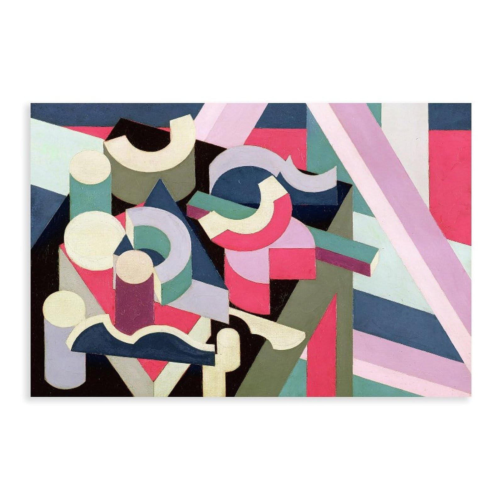 DFJyjFGJJ Patrick Henry Bruce,Cube Composition Number One,Wall Art Abstract Canvas Poster And Wall Art Picture Print Modern Family Bedroom Decor 12" L X 18" W