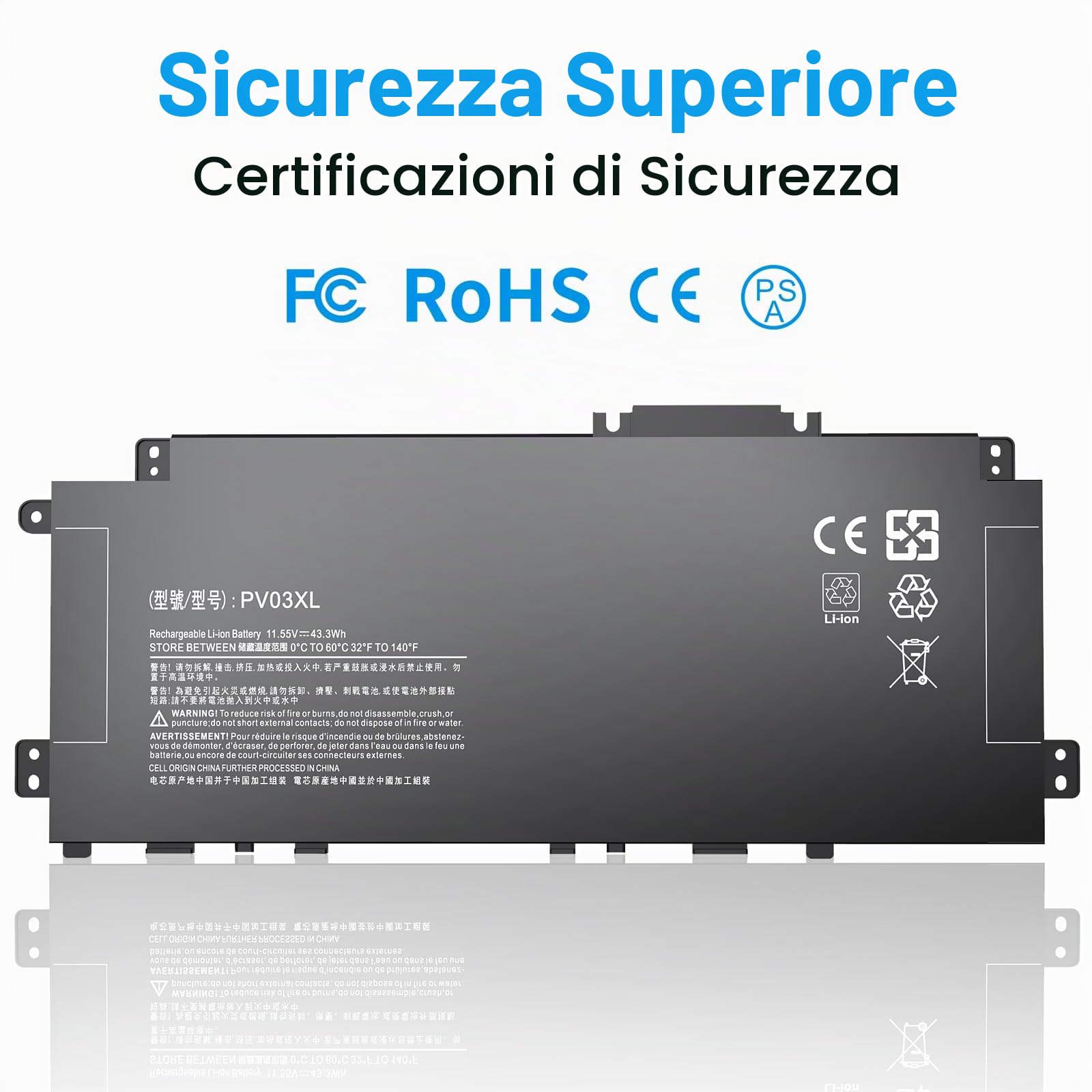 PV03XL HSTNN-LB8S Batteria compatibile con HP Pavilion x360 13-BB 13-BB0000 14-DV 14-DK 14-DW 14M-DW 14-dv0xxx 14m-dw0xxx 14M-DW0023DX L83393-005 Serie L83388-421 M01144-005 L83393-005
