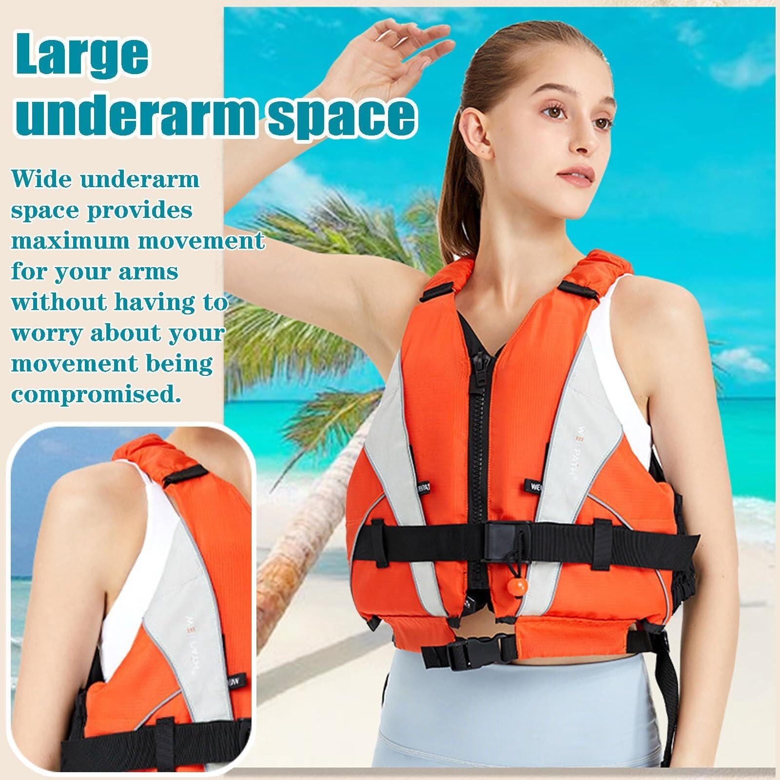 Swim Vest with Adjustable Safety Strap Unisex Adult Fishing Swim Vest Safety Float for Diving Snorkeling Swimming Surfing Water Sports Boating Kayaking Outdoor Safety Gear